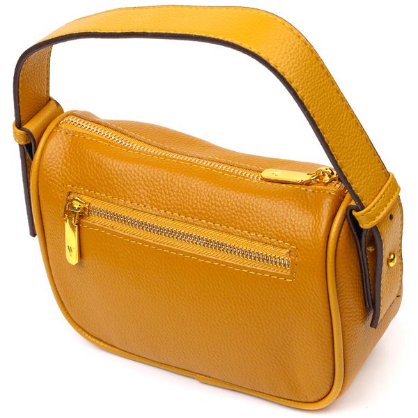 Красива сумка на плече крос-боді з натуральної шкіри 22100 Vintage Жовта 22100 фото