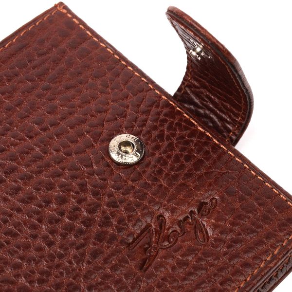Зручний чоловічий гаманець з хлястиком із натуральної шкіри KARYA 21088 Світло-коричневий 21088 фото
