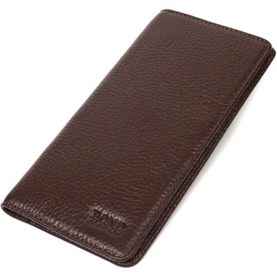 Вертикальный узкий мужской бумажник из натуральной зернистой кожи BOND 22052 Коричневый 22052 фото