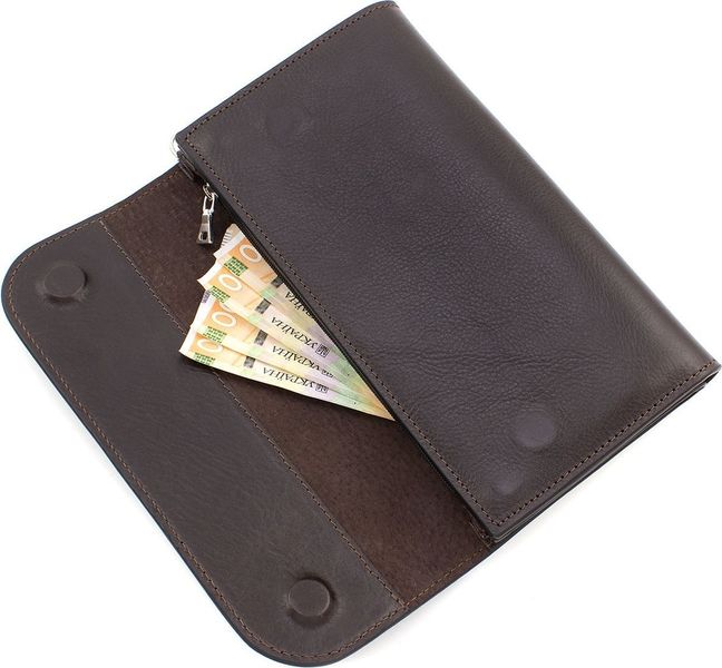 Темно-коричневий чоловічий шкіряний гаманець-клатч Grande Pelle 704620 704620 фото