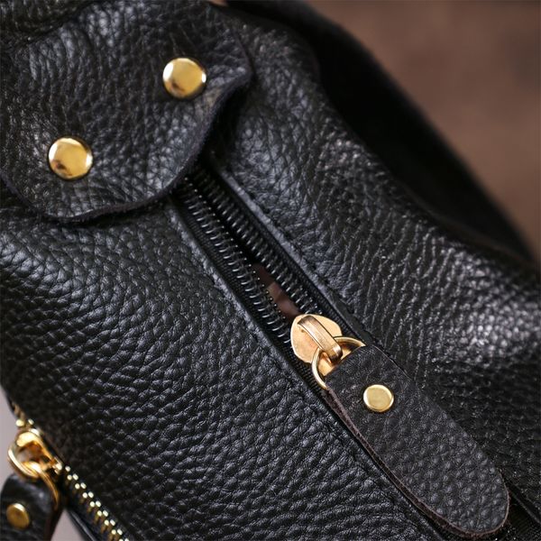 Шкіряна жіноча сумка Vintage 20686 Чорний 20686 фото