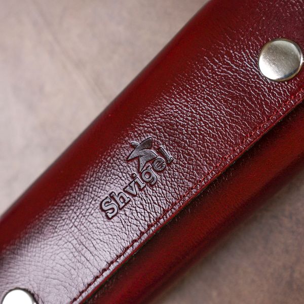 Добротна шкіряна ключниця Shvigel 16532 Бордовий 16532 фото
