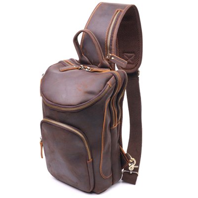 Вінтажна чоловіча сумка через плече з натуральної шкіри 21303 Vintage Коричнева 21303 фото