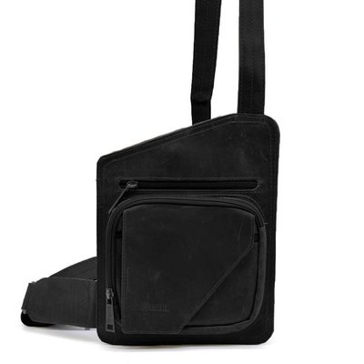 Кожаный слинг рюкзак на одно плечо TARWA RA-232-3md черный RA-232-3md фото