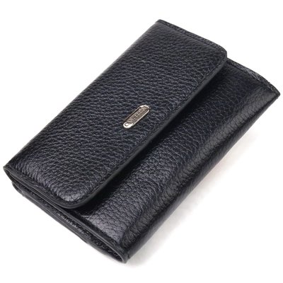 Класичний жіночий гаманець із натуральної шкіри флотар CANPELLINI 21591 Чорний 21591 фото
