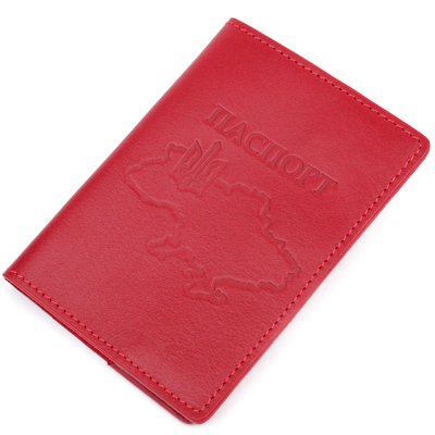Яскрава шкіряна обкладинка на паспорт Карта GRANDE PELLE 16775 Червона 16775 фото