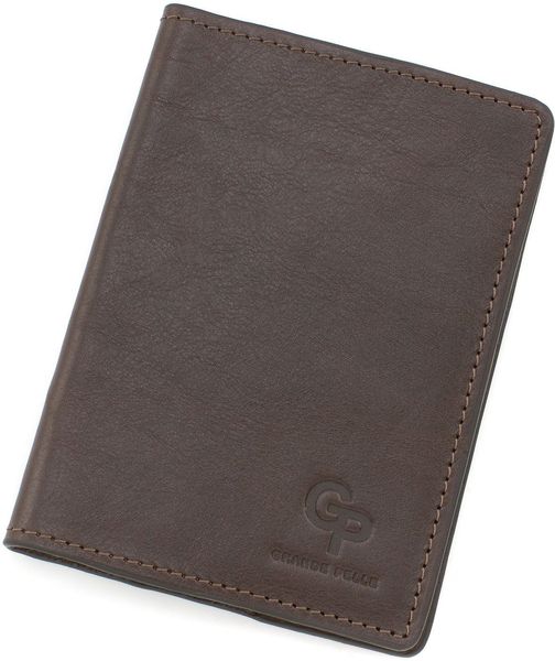 Тёмно-коричневая кожаная обложка для паспорта Grande Pelle 252620 252620 фото