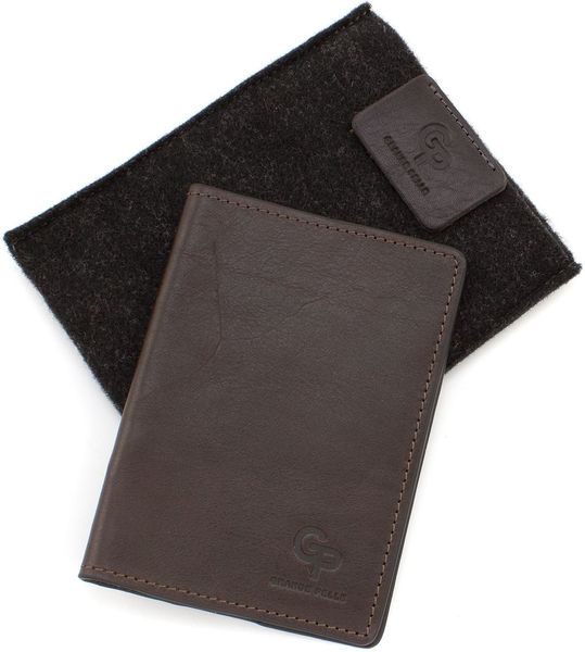 Темно-коричнева шкіряна обкладинка для паспорта Grande Pelle 252620 252620 фото