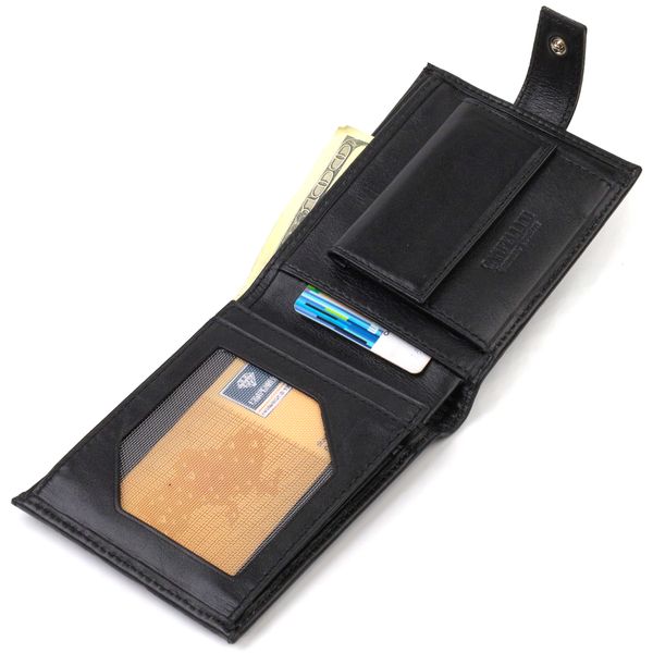 Классический мужской бумажник из натуральной гладкой кожи CANPELLINI 21792 Черный 21792 фото