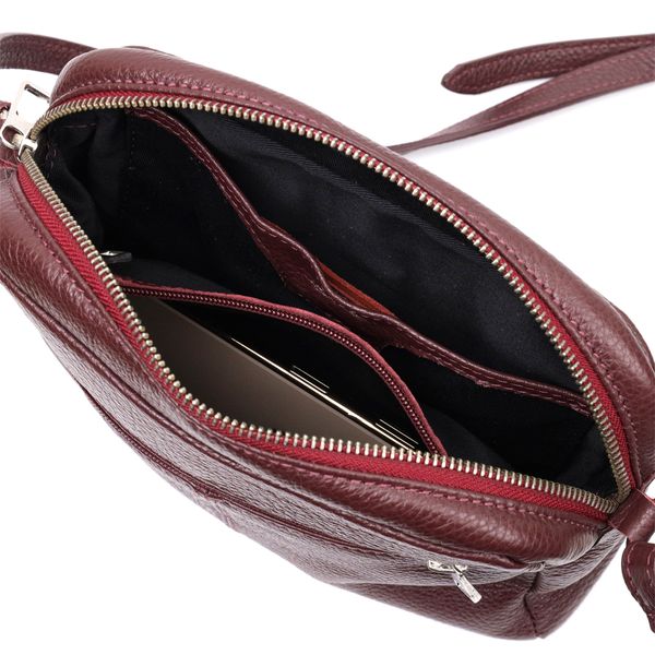Яскрава сумка жіноча крос-боді з натуральної шкіри GRANDE PELLE 11653 Марсала 56460 фото