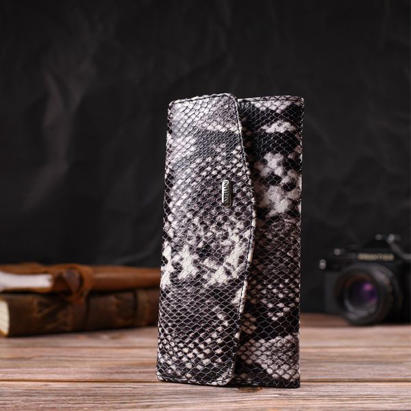 Женское фактурное портмоне из натуральной кожи с тиснением под змею CANPELLINI 21692 Разноцветное 21692 фото