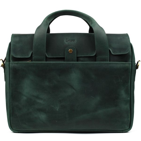Чоловіча сумка-портфель із натуральної шкіри зелена RE-1812-4lx TARWA RE-1812-4lx фото