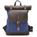Рол-ап рюкзак зі шкіри та синій канвас TARWA RKc-5191-3md RKc-5191-3md  фото 9