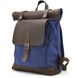 Рол-ап рюкзак зі шкіри та синій канвас TARWA RKc-5191-3md RKc-5191-3md  фото 1