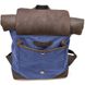 Рол-ап рюкзак зі шкіри та синій канвас TARWA RKc-5191-3md RKc-5191-3md  фото 6