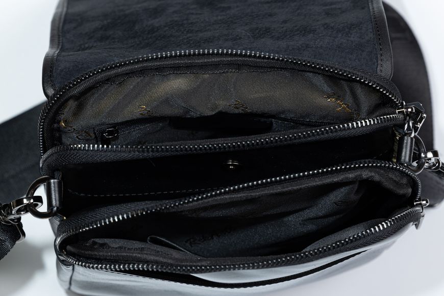 Мужская сумка на плечо из натуральной кожи REK-015-3-VacBlack черная REK-015-3-VacBlack фото