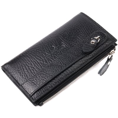 Практичний складаний гаманець з натуральної шкіри KARYA 21133 Чорний 21133 фото