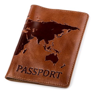 Обкладинка на паспорт Shvigel 13919 шкіряна Коричнева 13919 фото