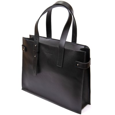 Жіноча сумка-шопер з натуральної шкіри GRANDE PELLE 11436 Чорний 11436 фото