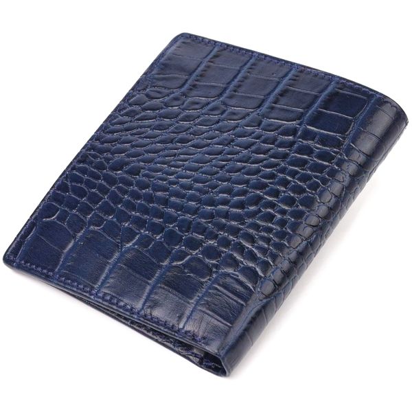 Незвичайне чоловіче портмоне із натуральної фактурної шкіри CANPELLINI 21499 Синє 21499 фото