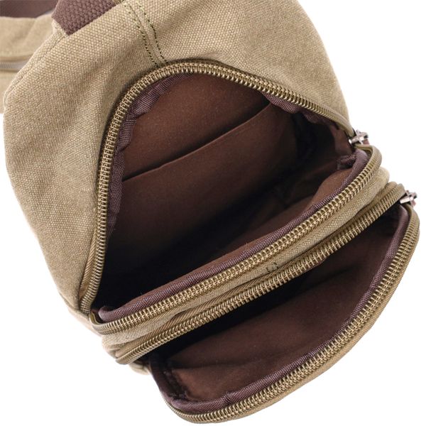 Чоловіча практична текстильна сумка через плече з ущільненою спинкою Vintagе 22174 Оливковий 56810 фото