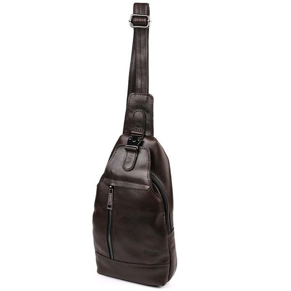 Мужской рюкзак слинг кожаный коричневый TARWA GX-0116-3md GX-0116-3md фото