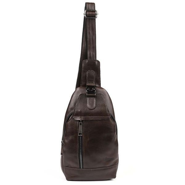 Мужской рюкзак слинг кожаный коричневый TARWA GX-0116-3md GX-0116-3md фото