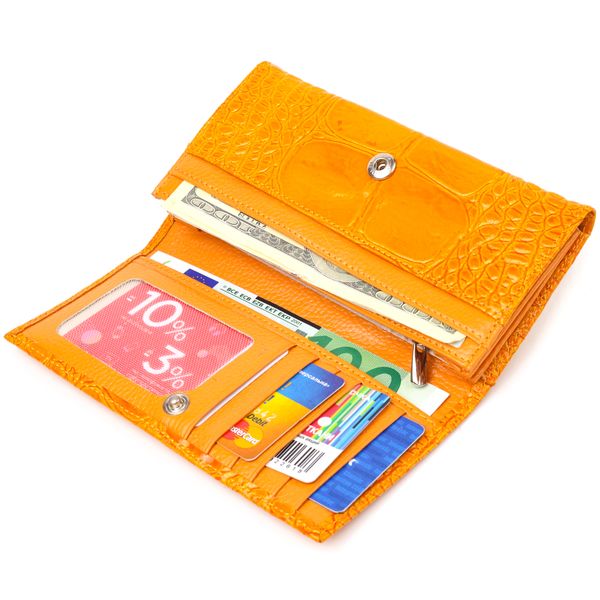 Яскравий жіночий гаманець із натуральної фактурної шкіри CANPELLINI 21651 Жовтий 21651 фото