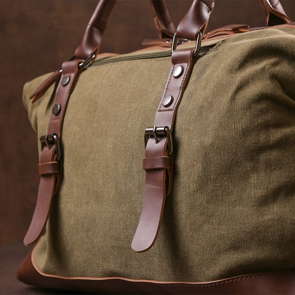 Дорожня сумка текстильна Vintage 20171 Зелена 20171 фото