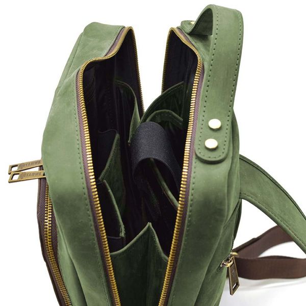 Кожаный рюкзак для ноутбука 14" RE-1239-4lx TARWA зеленая crazy horse RE-1239-4lx фото