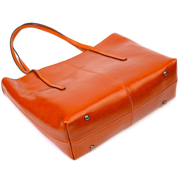 Стильна сумка шоппер із натуральної шкіри 22096 Vintage Руда 56297 фото