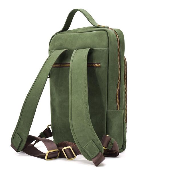 Шкіряний рюкзак для ноутбука 14" RE-1239-4lx TARWA зелена crazy horse RE-1239-4lx фото