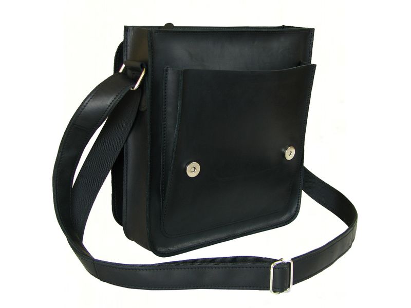 Чоловіча вмістка шкіряна сумка на плече SGE KL 002 black чорна KL 002 black фото