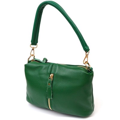 Молодежная сумка через плечо из натуральной кожи 22097 Vintage Зеленая 22097 фото