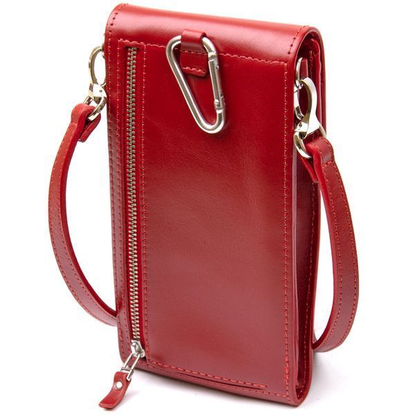 Женская кожаная сумка-кошелек GRANDE PELLE 11441 Красный 11441 фото