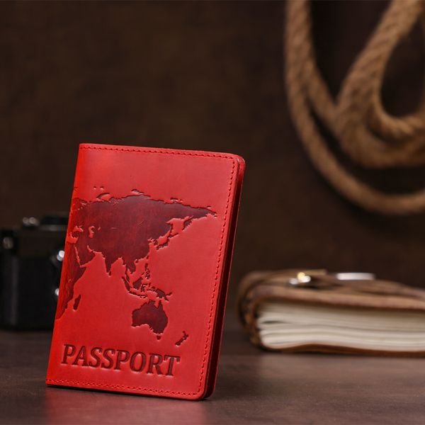Обкладинка на паспорт Shvigel 13920 шкіряна Червона 13920 фото