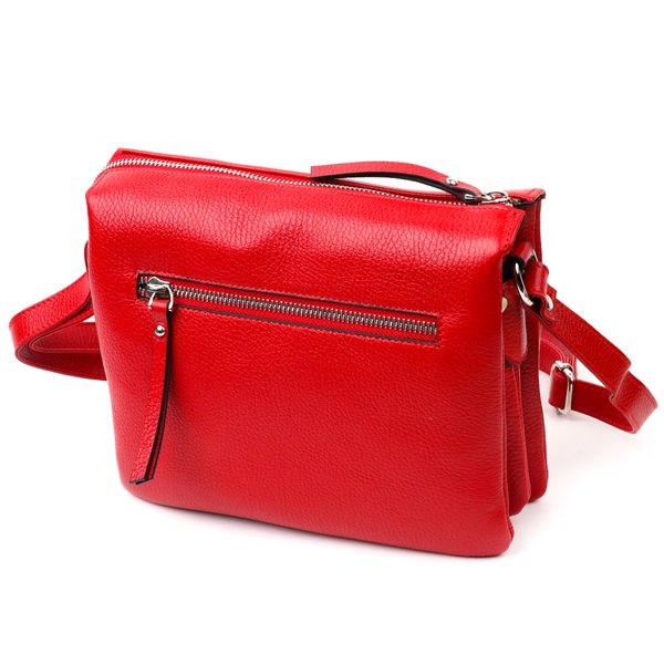 Зручна сумка жіноча на плече KARYA 20884 шкіряна Червоний 20884 фото