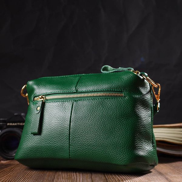 Молодіжна сумка через плече з натуральної шкіри 22097 Vintage Зелена 22097 фото
