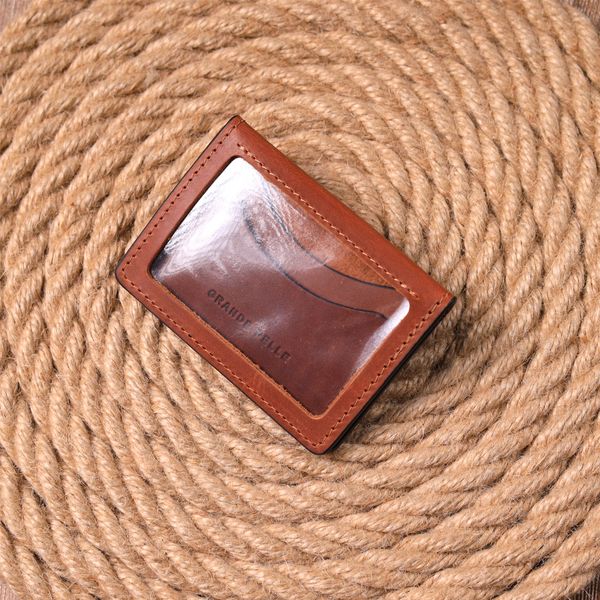 Практичная обложка на автодокументы в винтажной коже Украина GRANDE PELLE 16706 Светло-коричневая 16706 фото