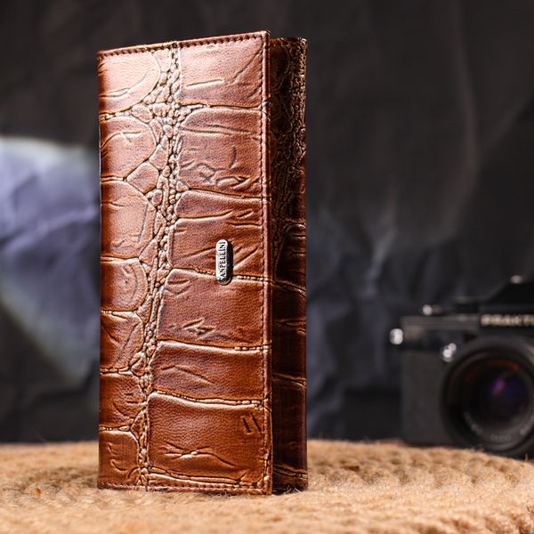 Незвичайний жіночий гаманець із натуральної фактурної шкіри CANPELLINI 21652 Коричневий 21652 фото