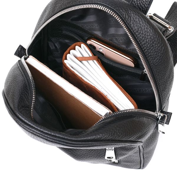 Компактний жіночий рюкзак з натуральної шкіри Shvigel 16317 Чорний 52622 фото