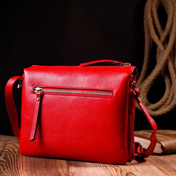 Зручна сумка жіноча на плече KARYA 20884 шкіряна Червоний 20884 фото