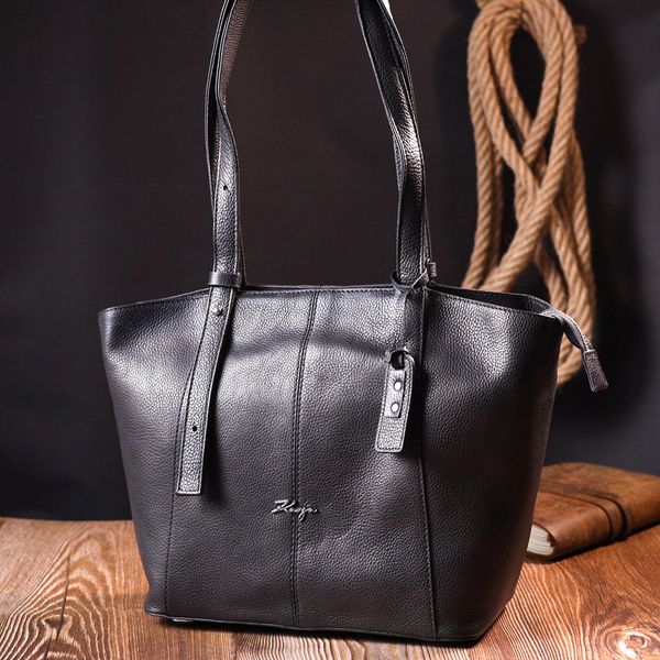 Классическая женская сумка KARYA 20834 кожаная Черный 52829 фото