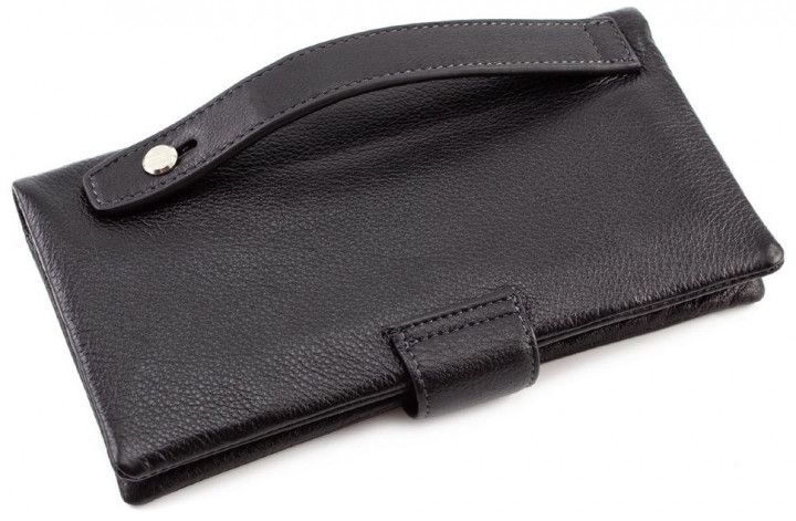 Чёрный кожаный клатч-купьюрник MD Leather Collection 0889A 0889A фото