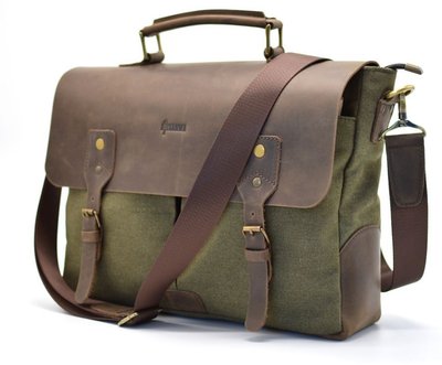Мужская сумка-портфель кожа+парусина RH-3960-4lx от украинского бренда TARWA RH-3960-4lx фото