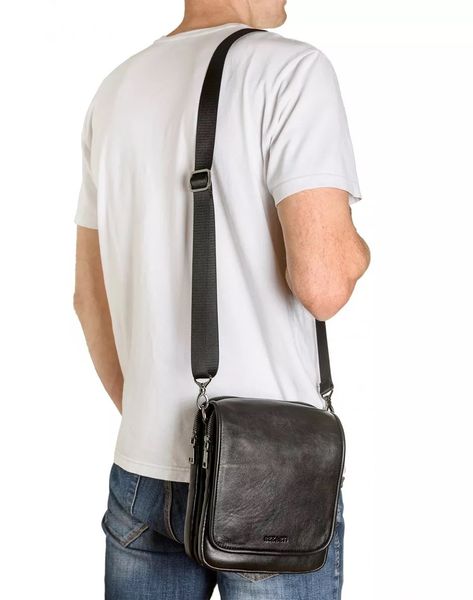 Кожаная мужская сумка на плечо барсетка REK-115-3-Vermont черная REK-115-3-Vermont фото