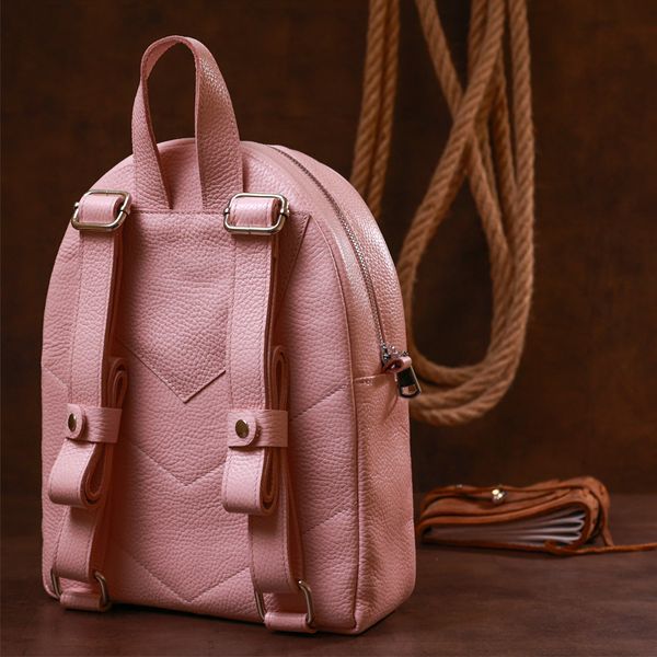 Компактний жіночий рюкзак з натуральної шкіри Shvigel 16304 Рожевий 52623 фото