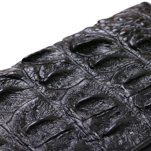 Гаманець-клатч CROCODILE LEATHER 18012 з натуральної шкіри крокодила Чорний 18012 фото