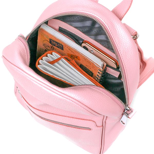 Компактный женский рюкзак из натуральной кожи Shvigel 16304 Розовый 52623 фото