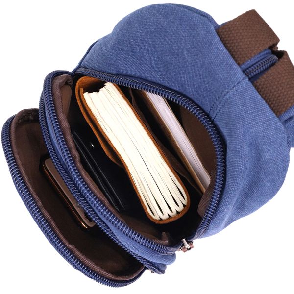 Зручна сумка для чоловіків через плече з ущільненою спинкою Vintagе 22176 Синій 56812 фото